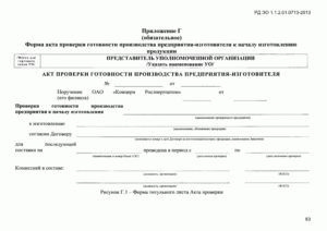 Бланк уведомление о готовности к предварительным испытаниям