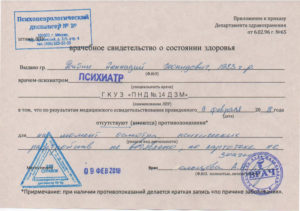 Организации акредитованные на выдачу справок ф297 от психиатра