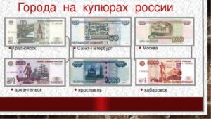 Все города на купюрах россии
