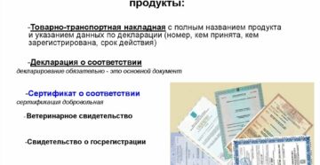 Какие документы необходимы для реализации продуктов питания Какие документы необходимы для реализации продуктов питания