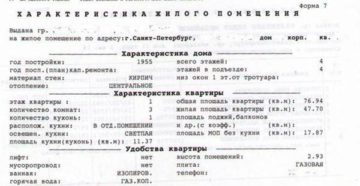 Справка о характеристике жилого помещения по форме 7 Справка о характеристике жилого помещения по форме 7